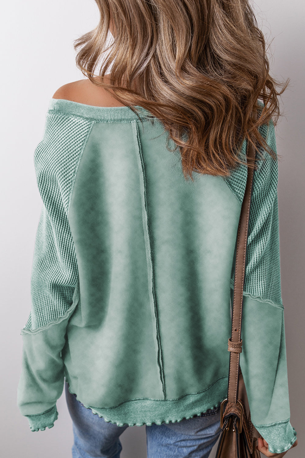 Oversized Waffle Sweatshirt (Green)