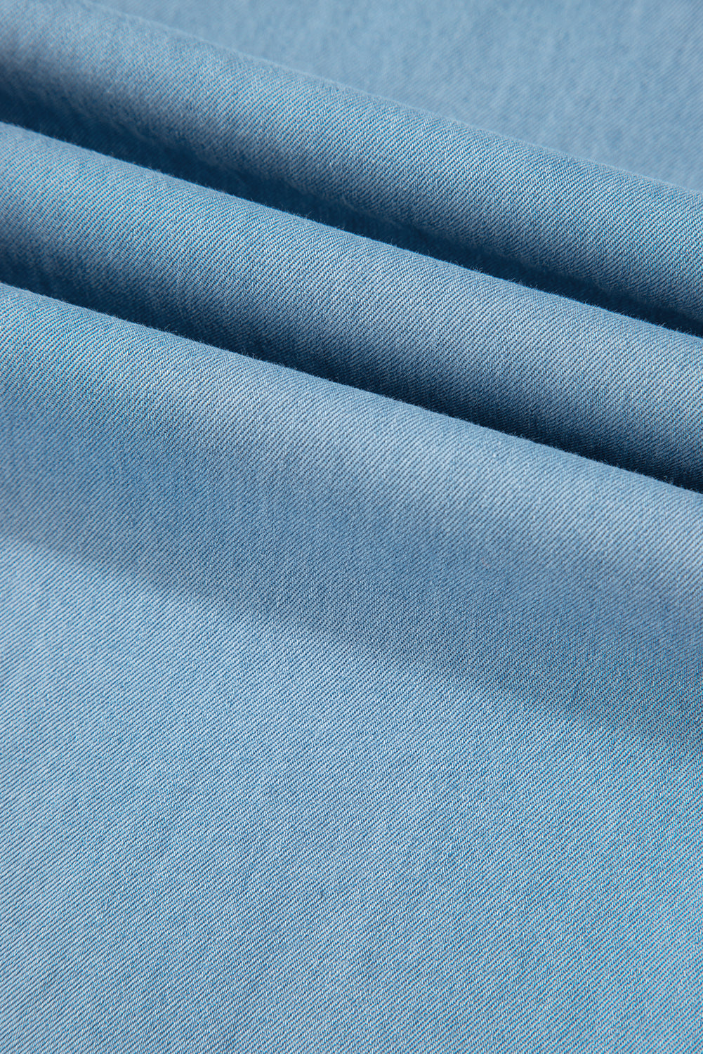 Light Wash Ruffled Wide Leg Jeans