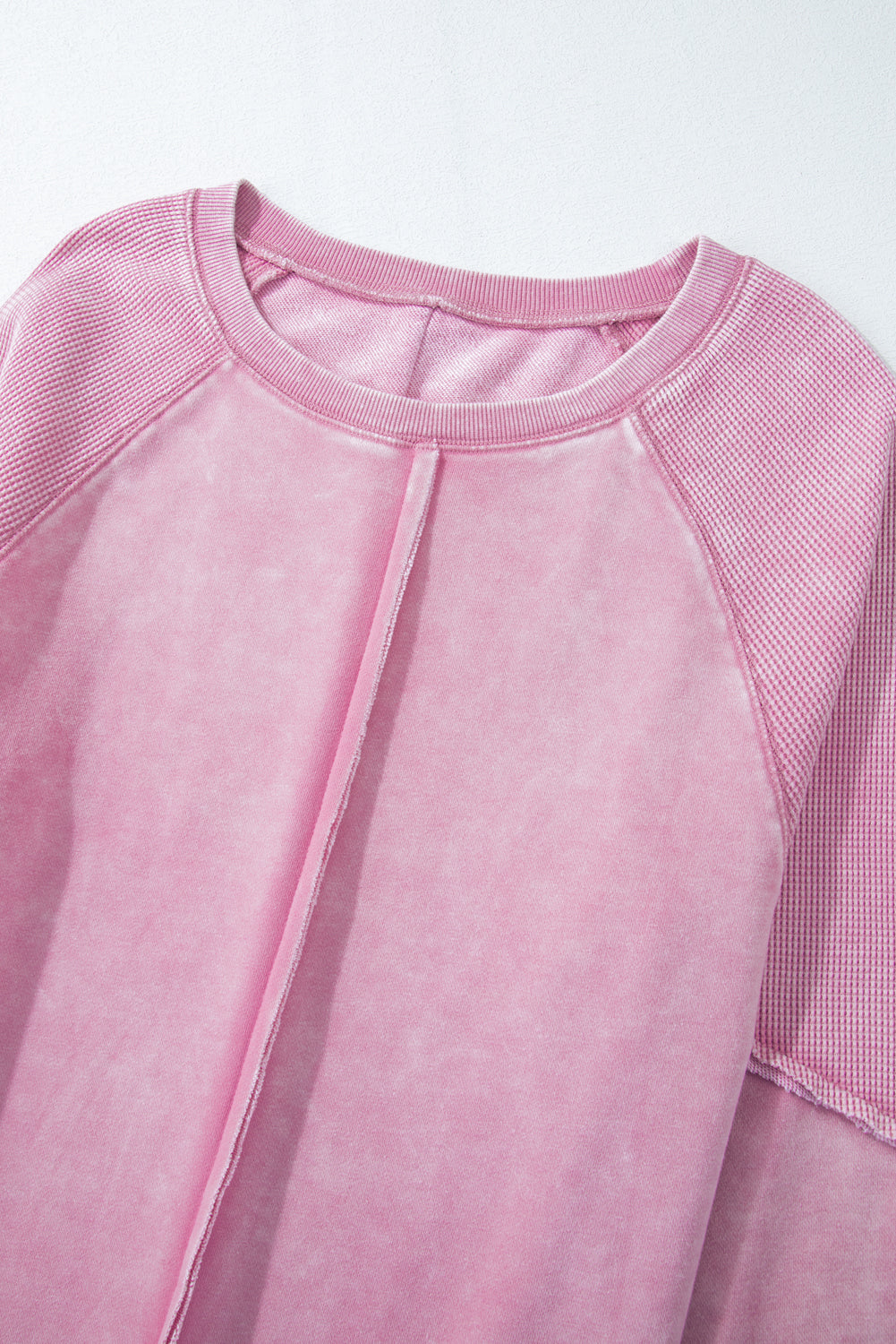 Oversized Waffle Sweatshirt (Pink)