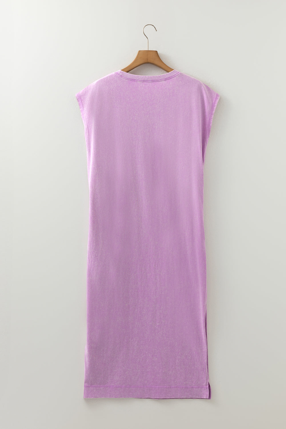 Mineral Wash Pocket Shirt Long Dress (Orchid)