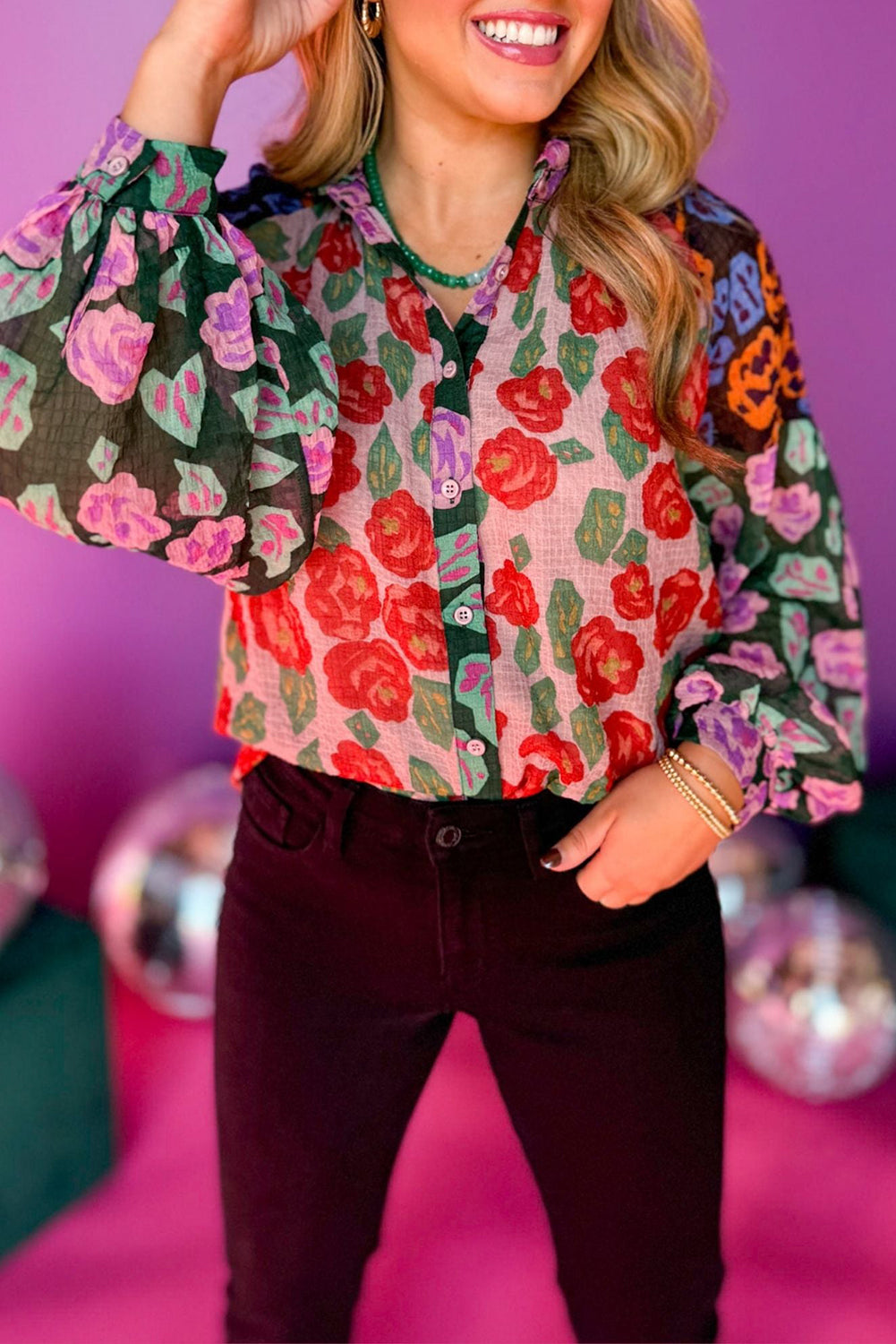 Floral Puff Sleeve Shirt
