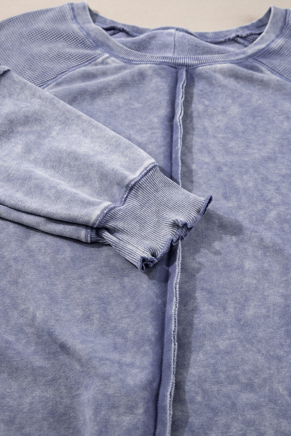 Oversized Waffle Sweatshirt (Blue)