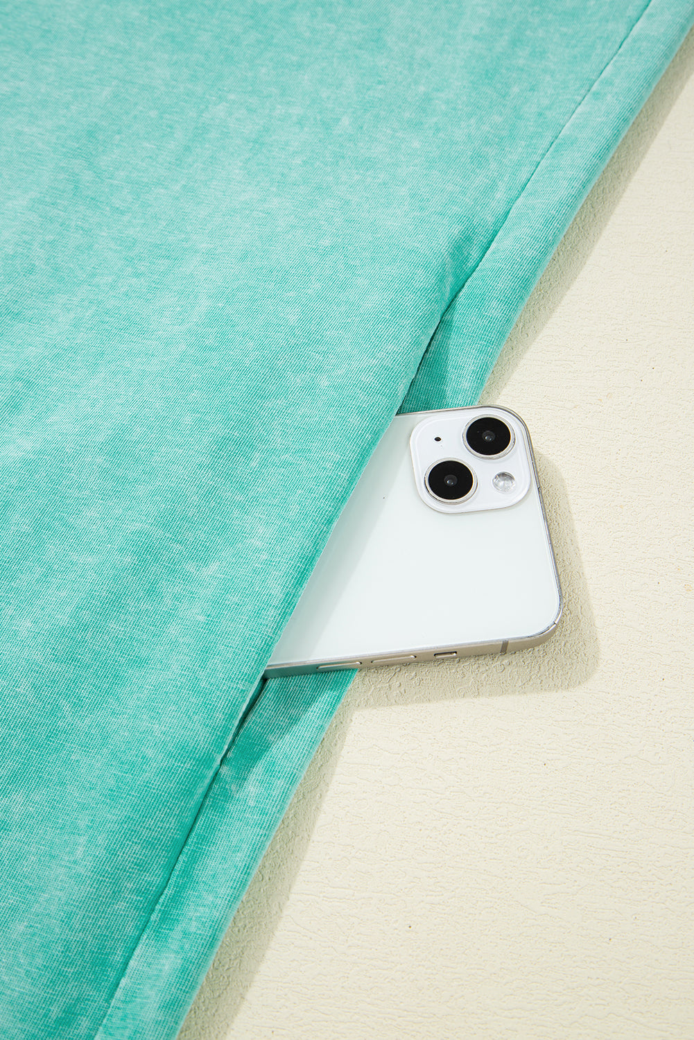 Mineral Wash Pocket Shirt Long Dress (Aqua)