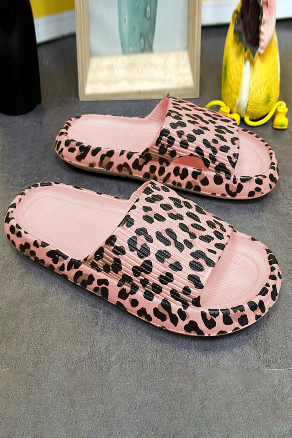 Pink Leopard Cloud Sandals (In-Stock) 5.5, 8, 8.5