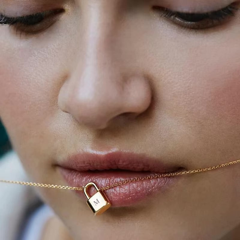 Locked Love Initial Necklace