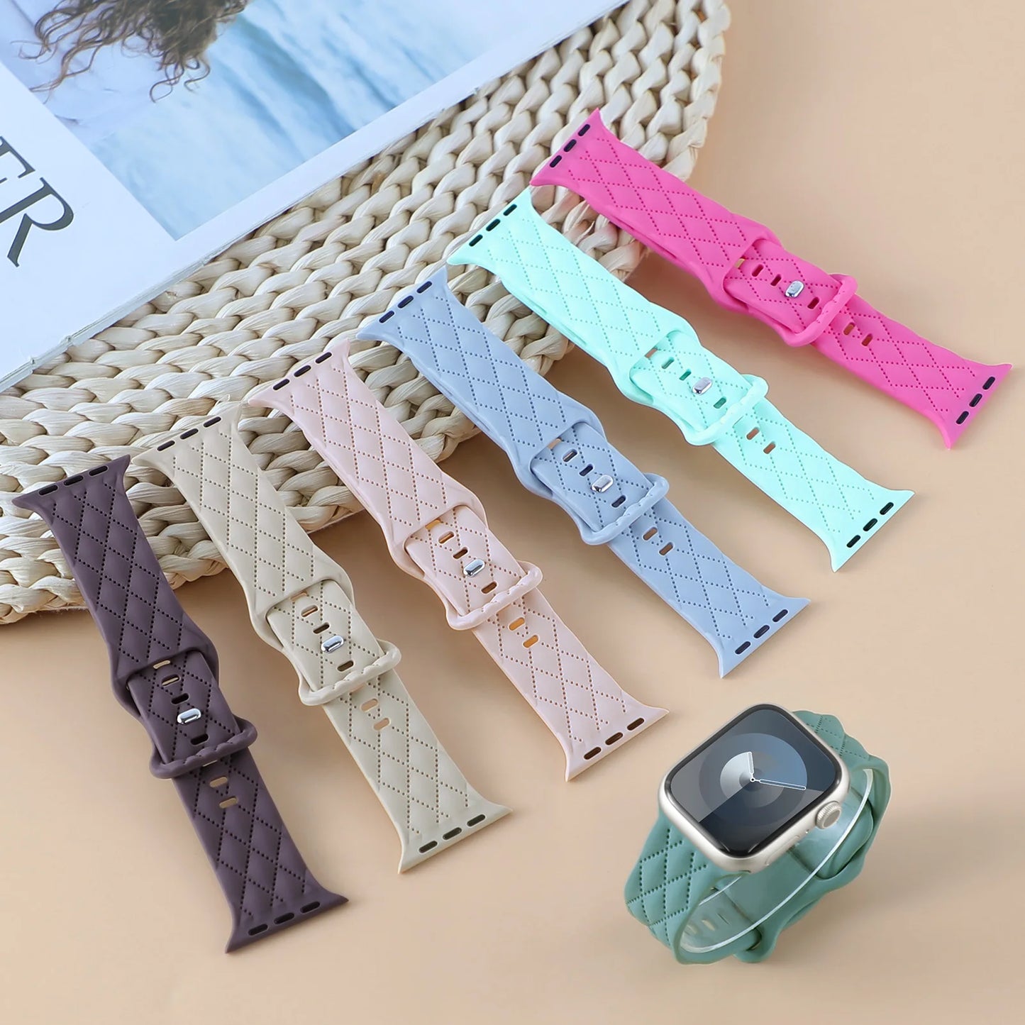 Quilt Puff Silicone Apple Watch Band