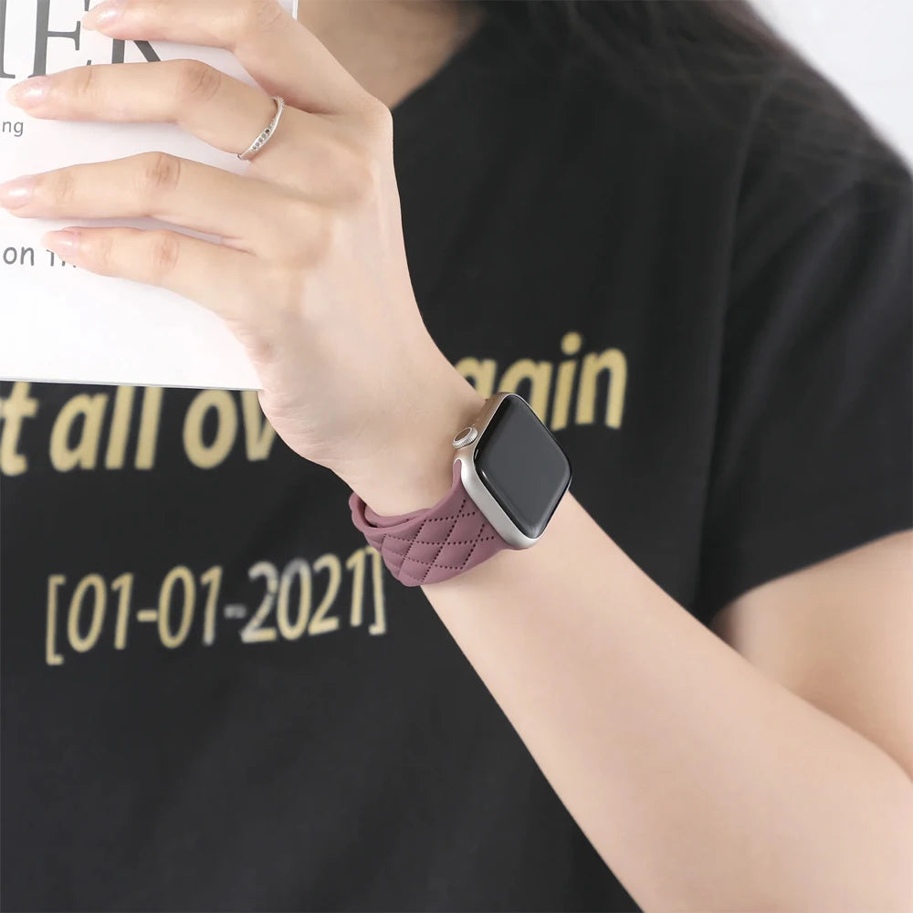Quilt Puff Silicone Apple Watch Band