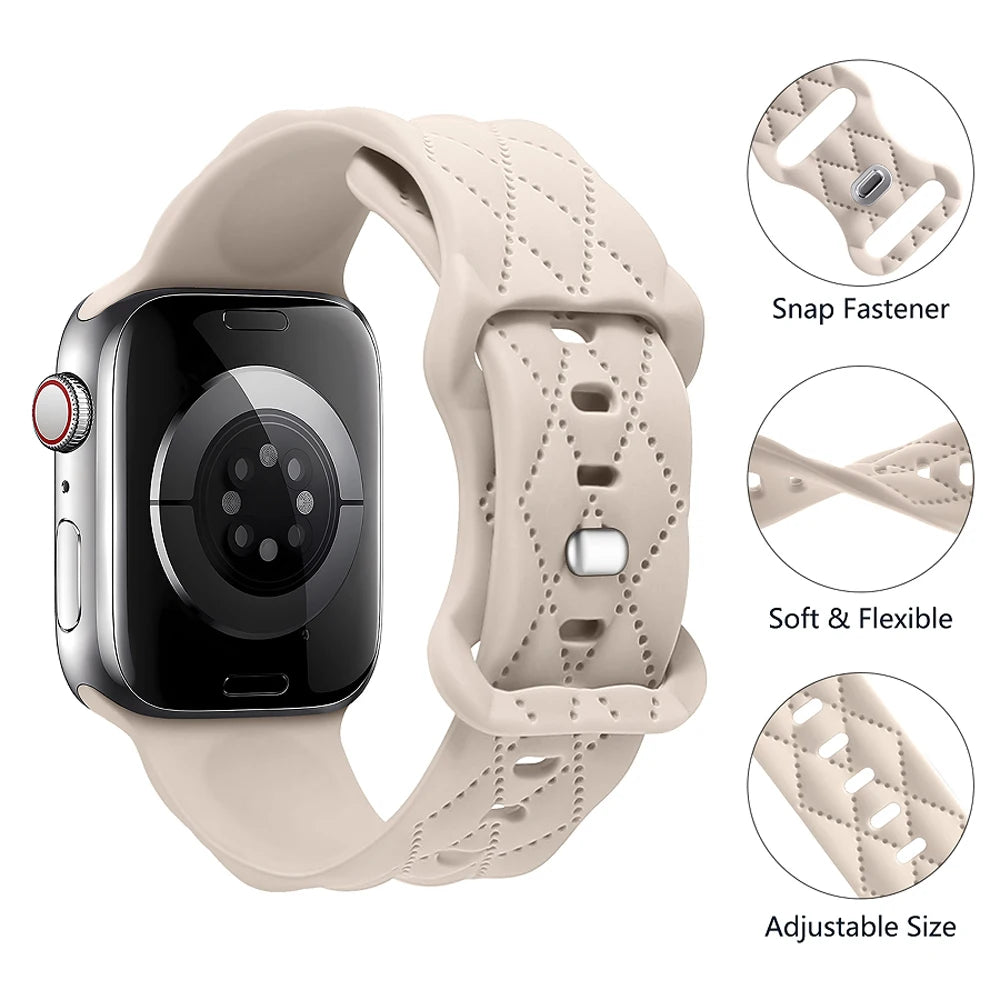 Quilt Puff Silicone Apple Watch Band