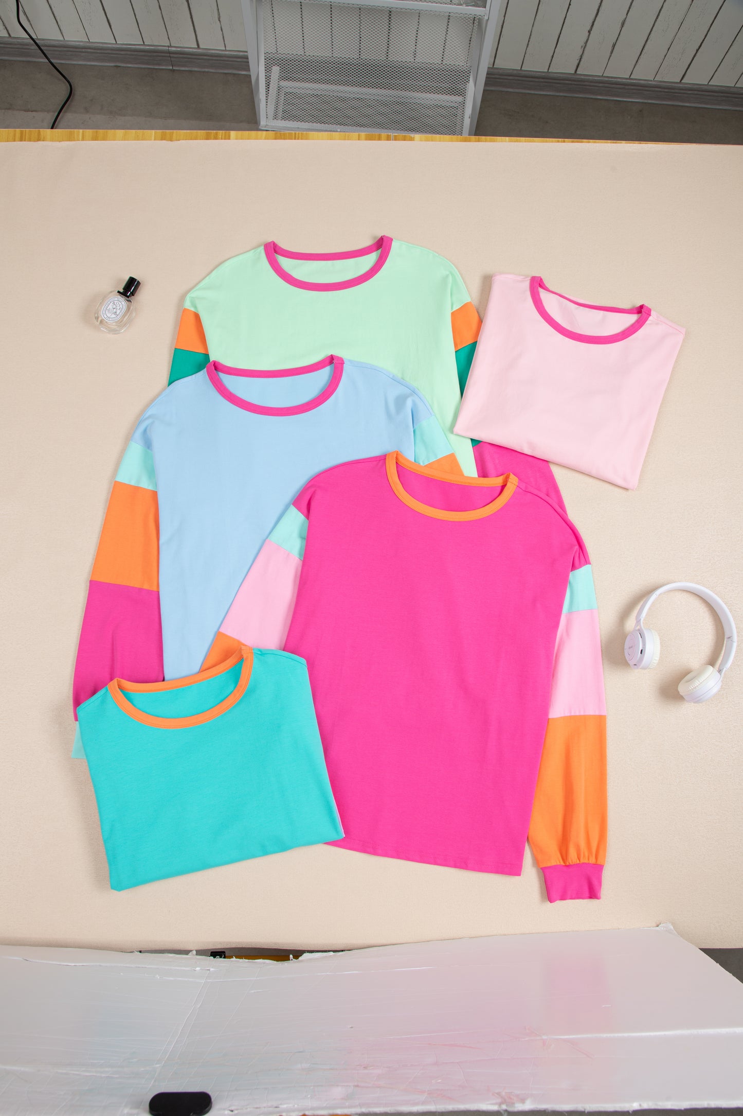 Teal Sherbet Stripe Oversized Top