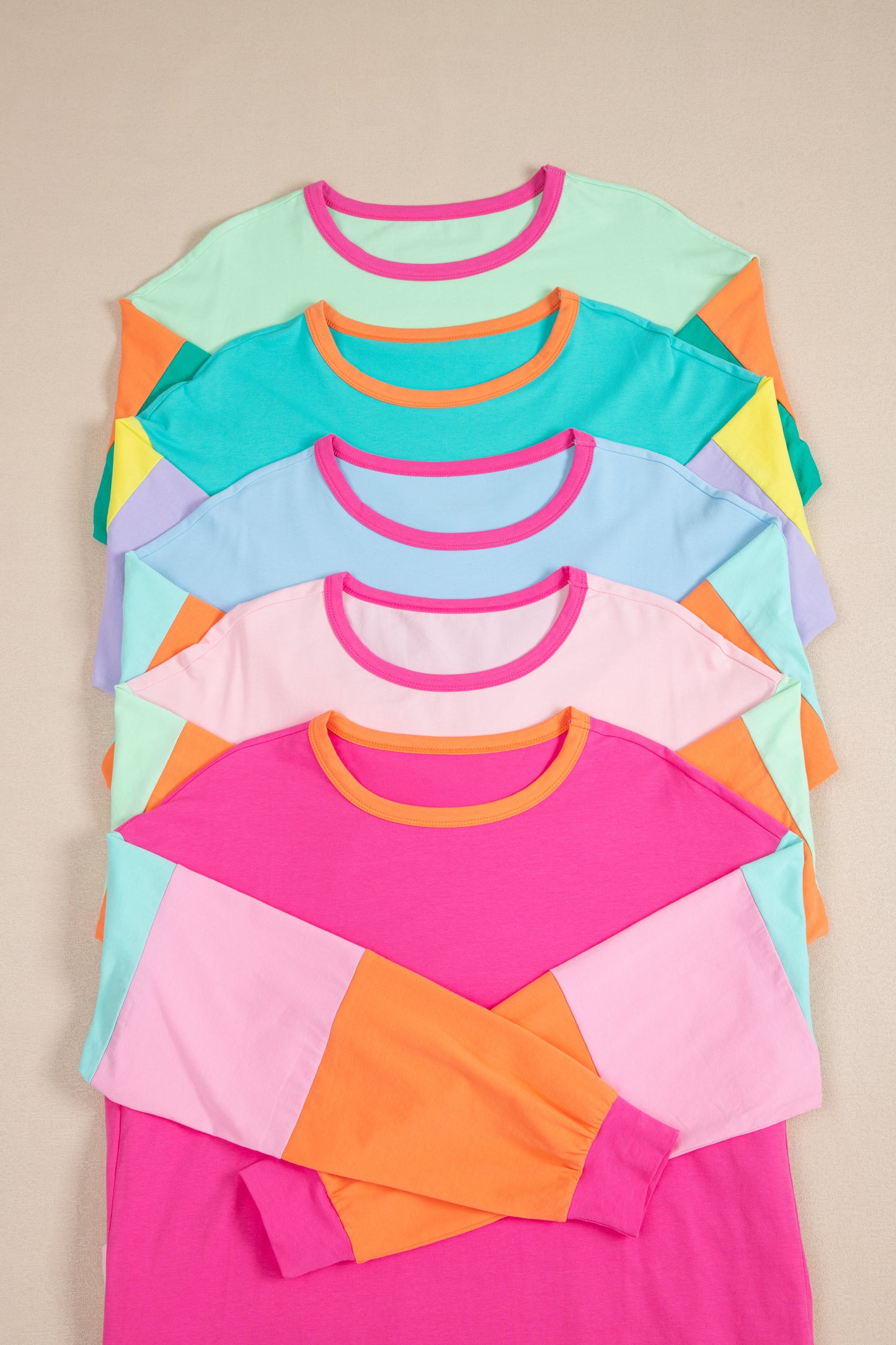 Teal Sherbet Stripe Oversized Top