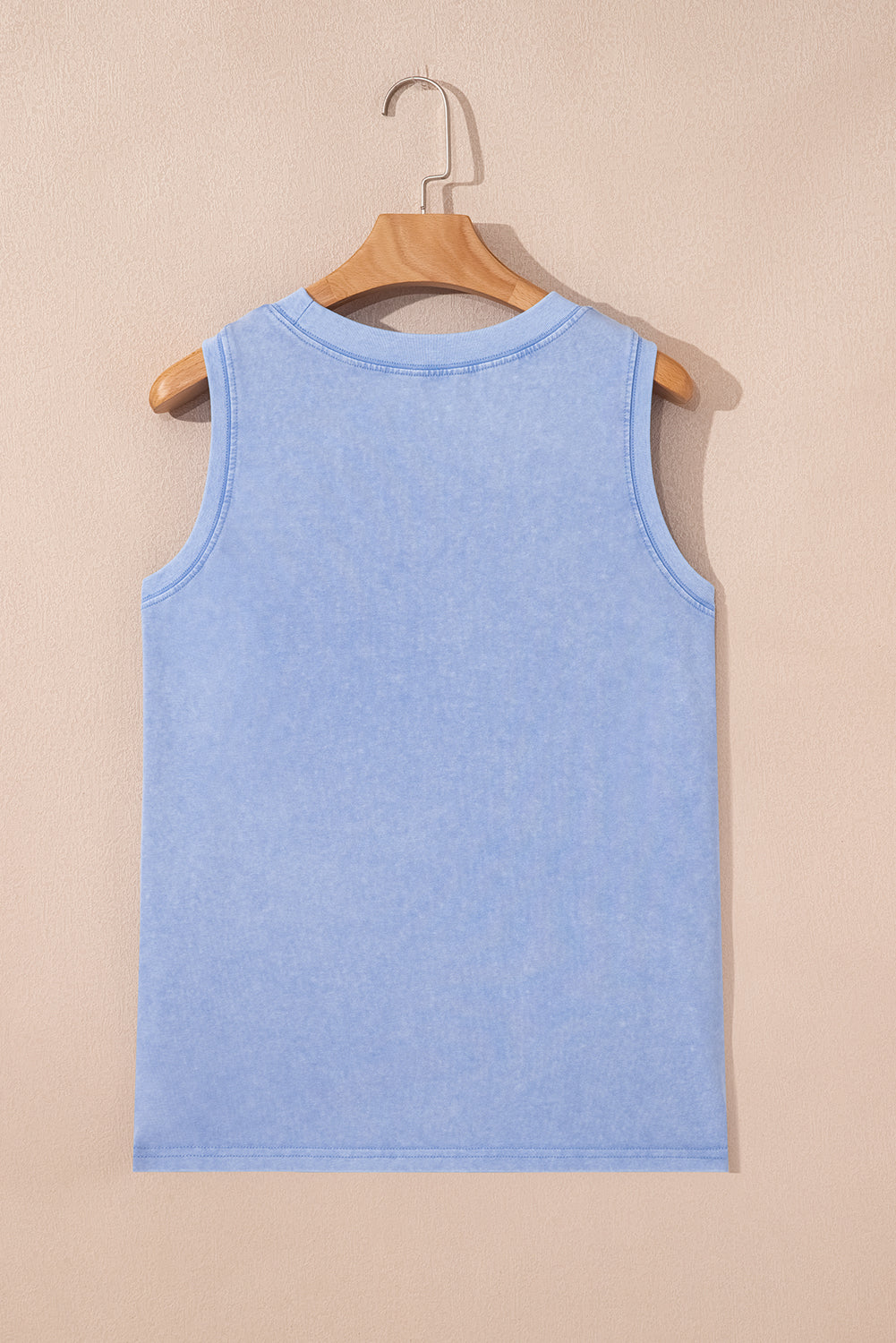 Mineral Wash Patch Tank Top (Blue)