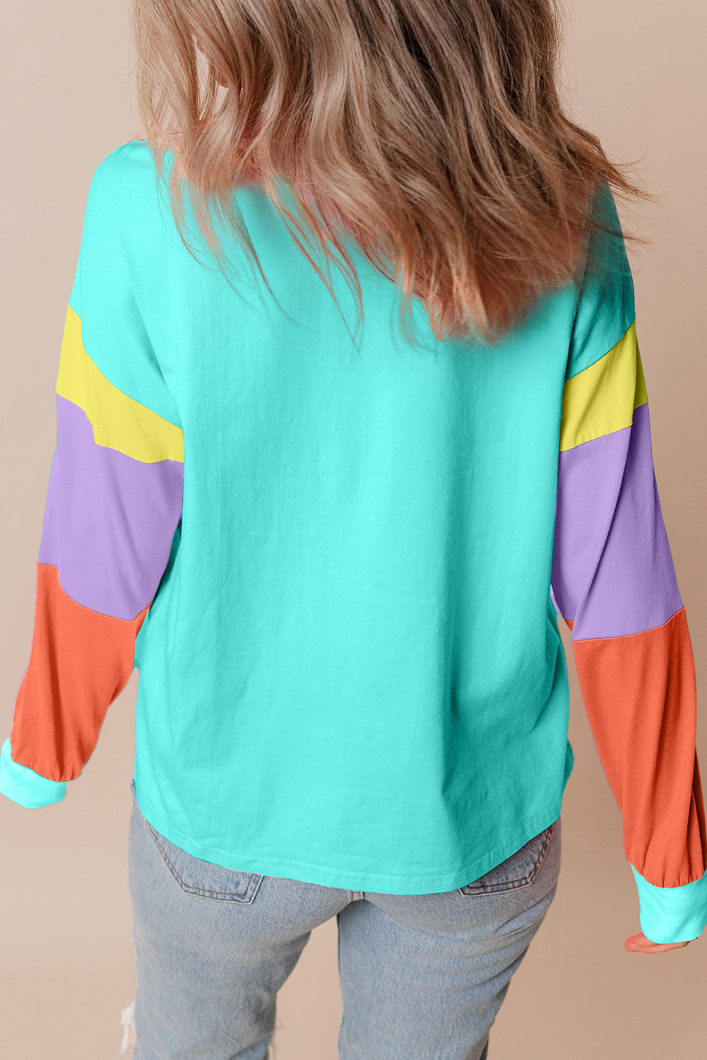 Teal Sherbet Stripe Oversized Top