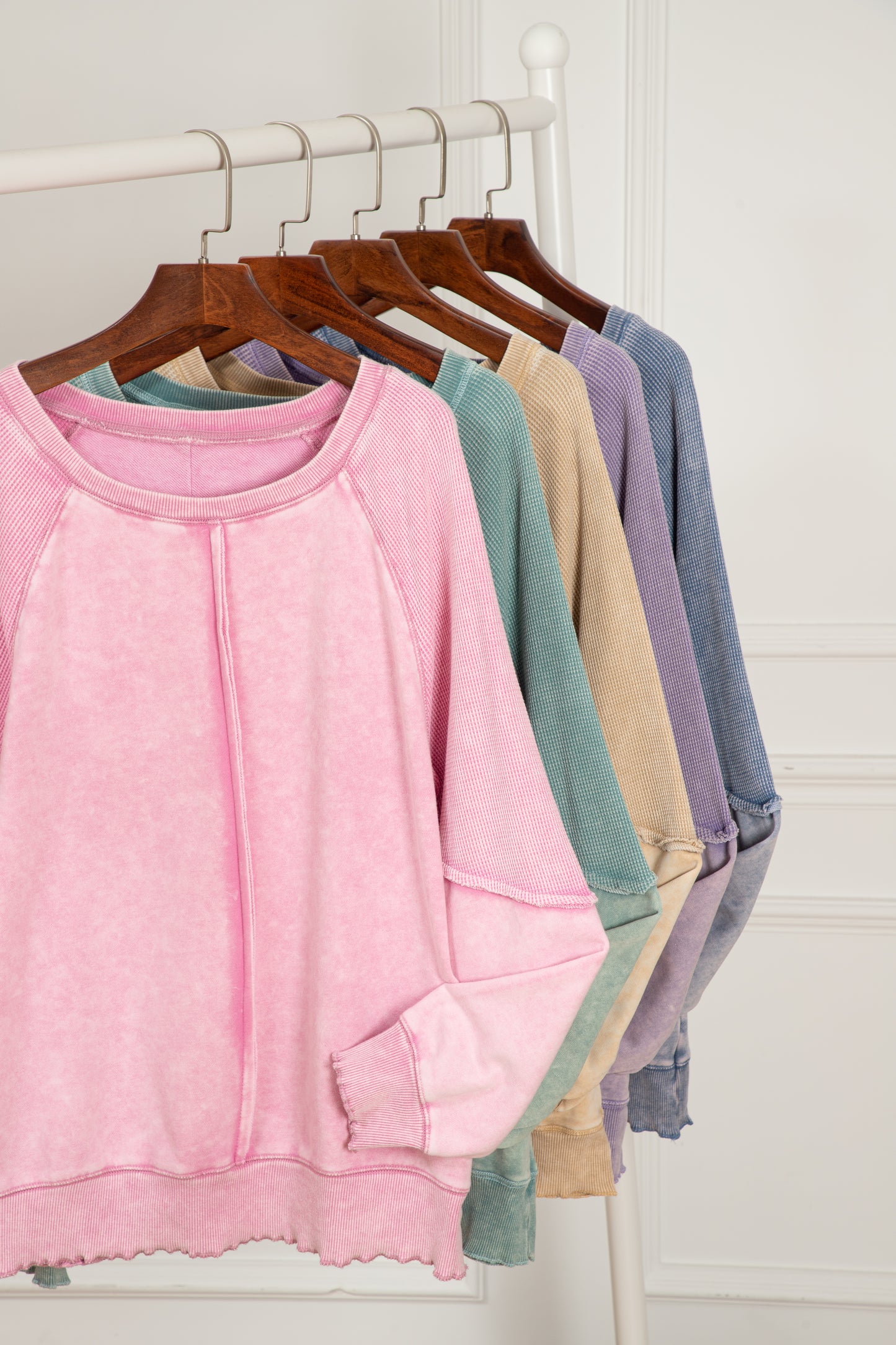 Oversized Waffle Sweatshirt (Black)