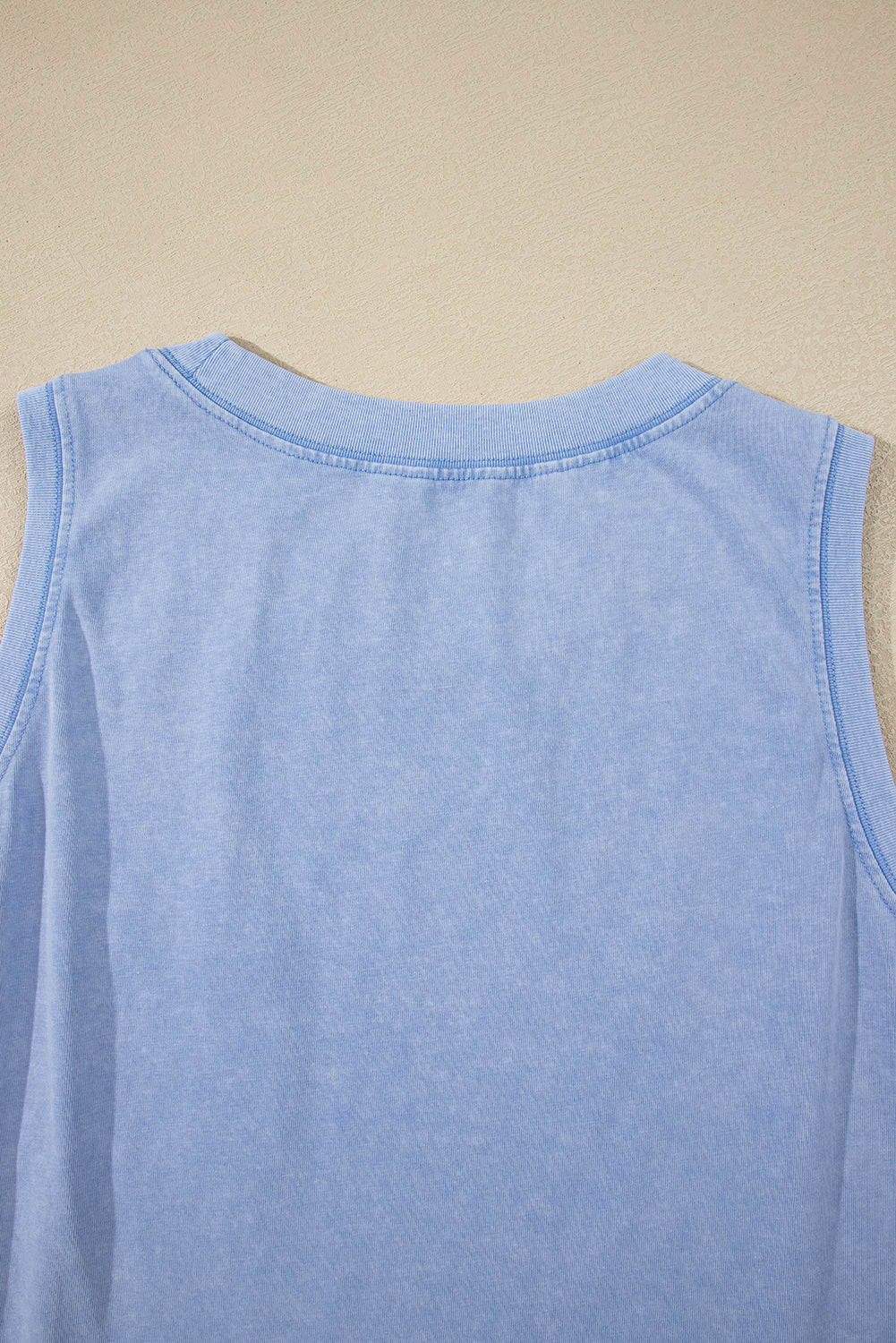 Mineral Wash Patch Tank Top (Blue)