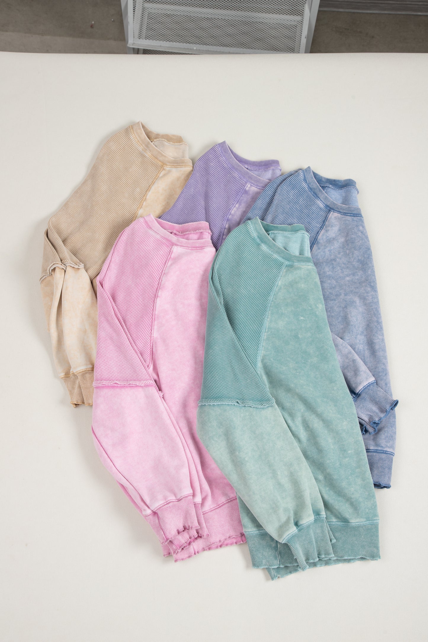Oversized Waffle Sweatshirt (Tan)