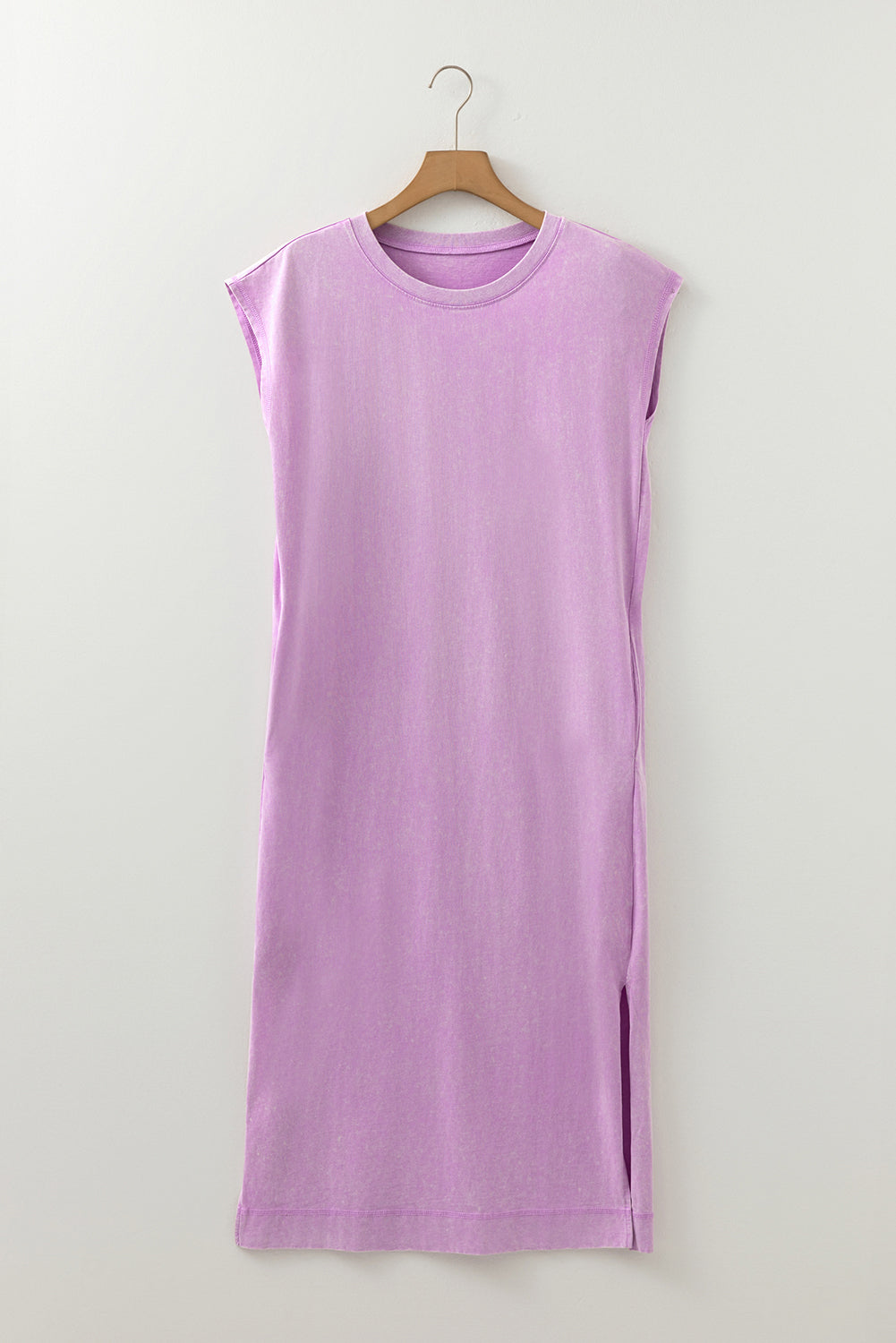 Mineral Wash Pocket Shirt Long Dress (Orchid)