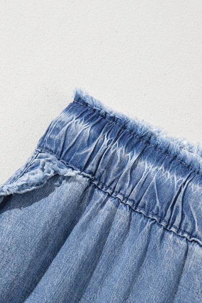 Sweet Ruffle Edge Ankles Jeans (Plus)