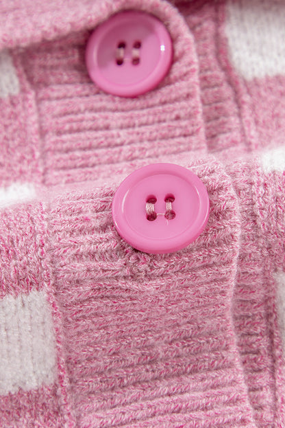 Cozy Blush Checkered Charm Sweater