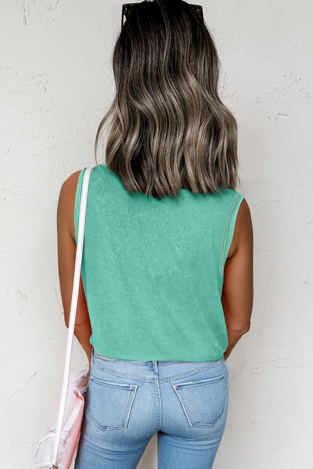 Mineral Wash Patch Tank Top (Green)