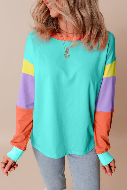 Teal Sherbet Stripe Oversized Top