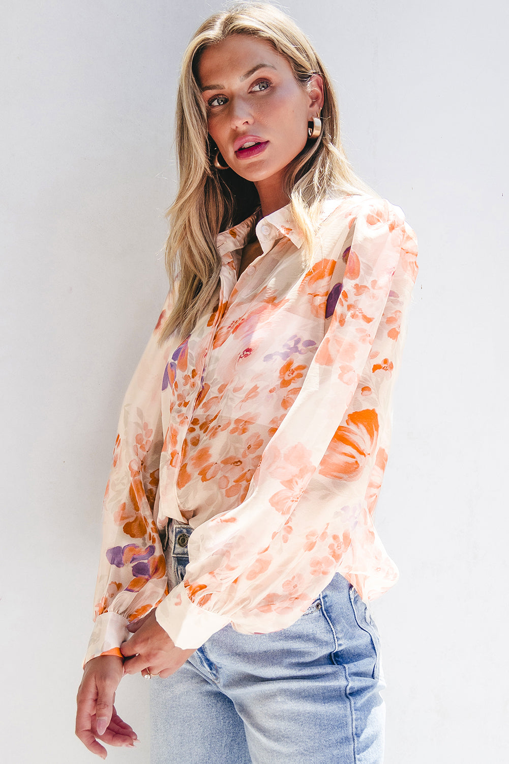 Floral Fling Balloon Sleeve Top