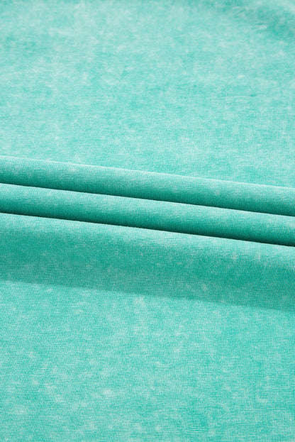 Mineral Wash Pocket Shirt Long Dress (Aqua)