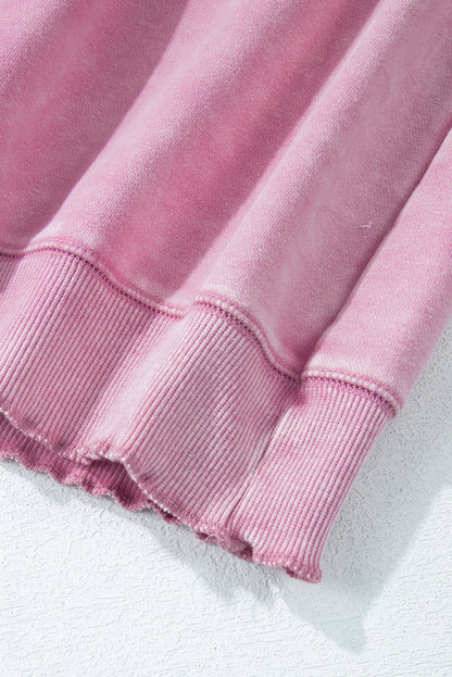 Oversized Waffle Sweatshirt (Pink)