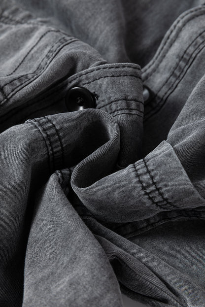 Grey Mineral Wash Denim Jacket
