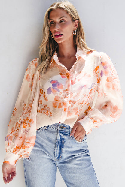Floral Fling Balloon Sleeve Top