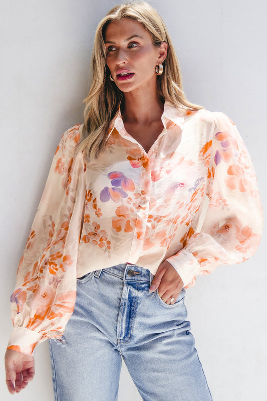 Floral Fling Balloon Sleeve Top