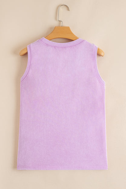 Mineral Wash Patch Tank Top (Orchid)