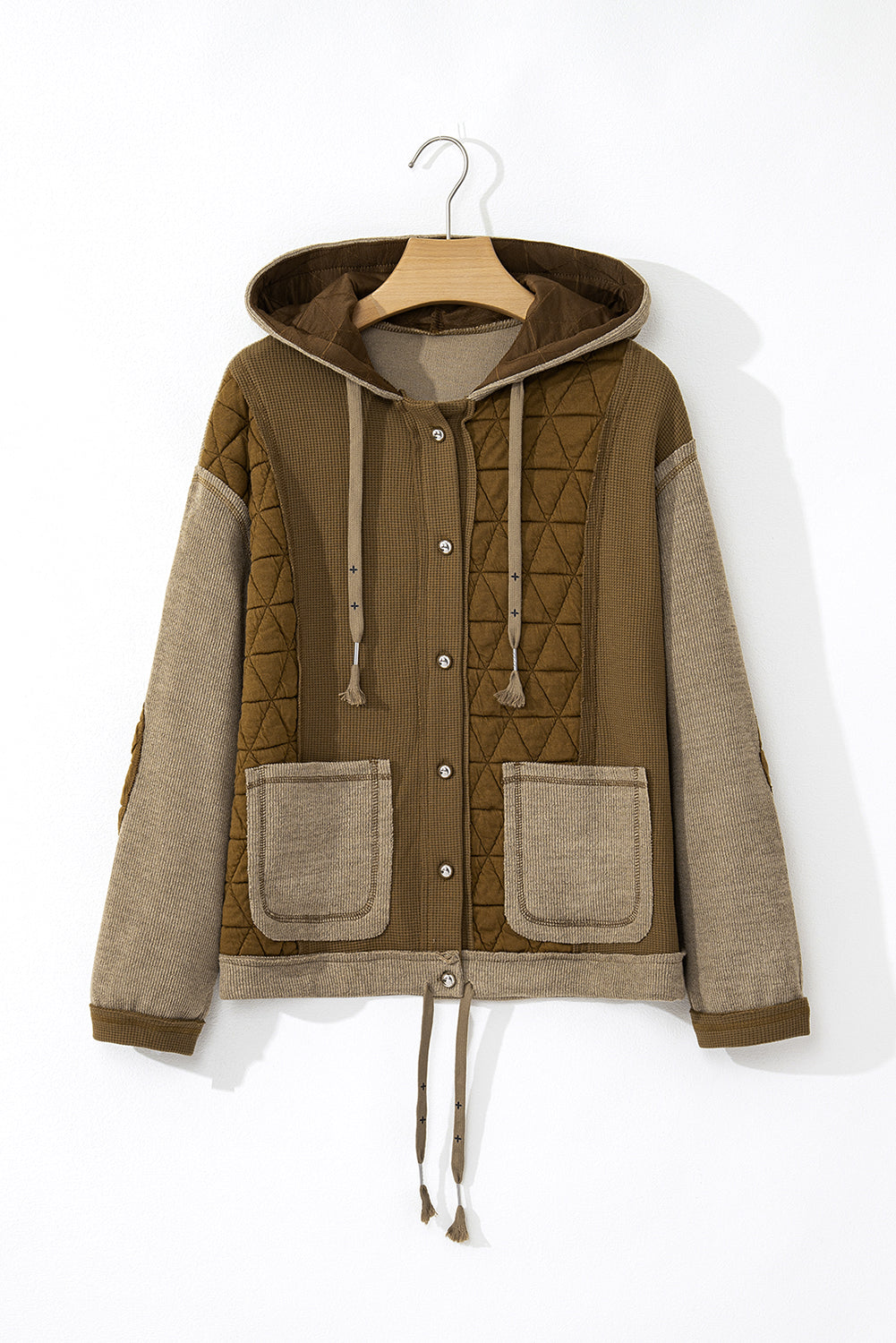 Carrie Quilt Hoodie (Brown/Ivory)