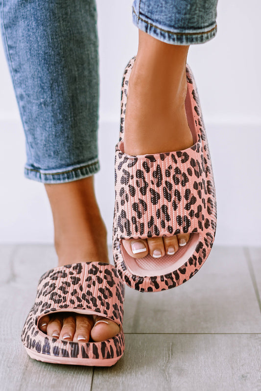 Pink Leopard Cloud Sandals (In-Stock) 5.5, 8, 8.5