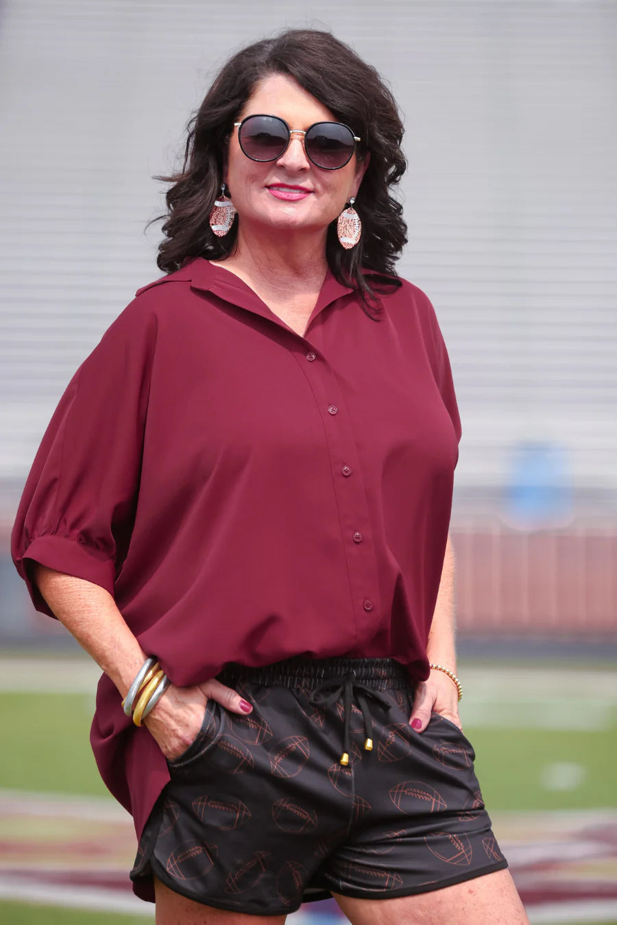Maroon Oversized Top (In-Stock)