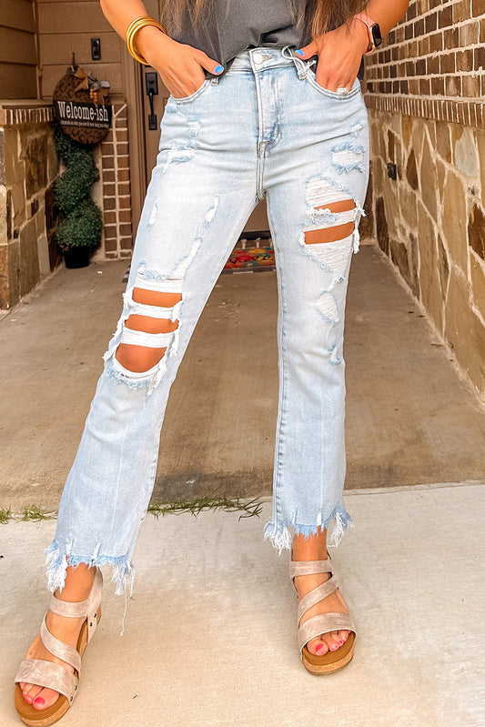 Slim Fit Distressed Jeans
