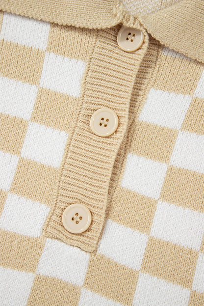 Cozy Brulee Checkered Sweater