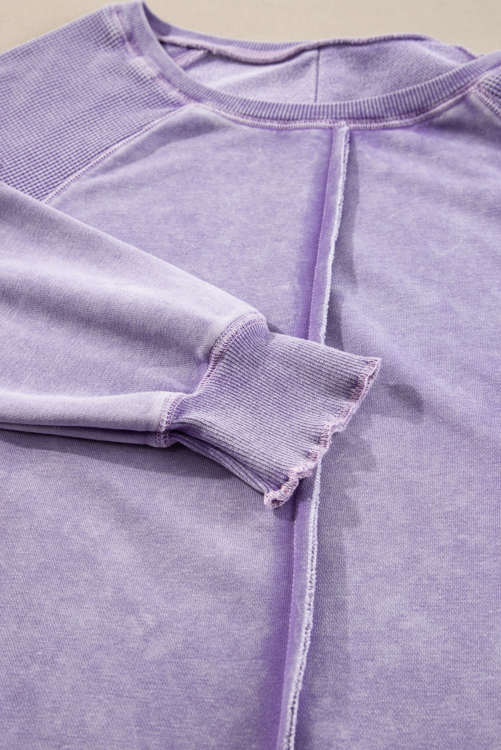 Oversized Waffle Sweatshirt (Purple)