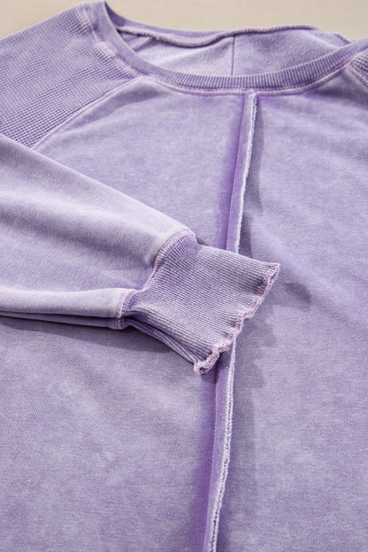 Oversized Waffle Sweatshirt (Purple)