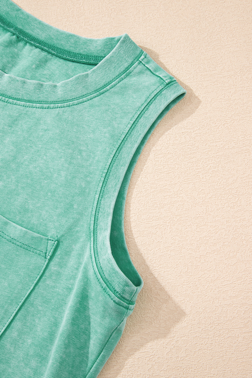 Mineral Wash Patch Tank Top (Green)