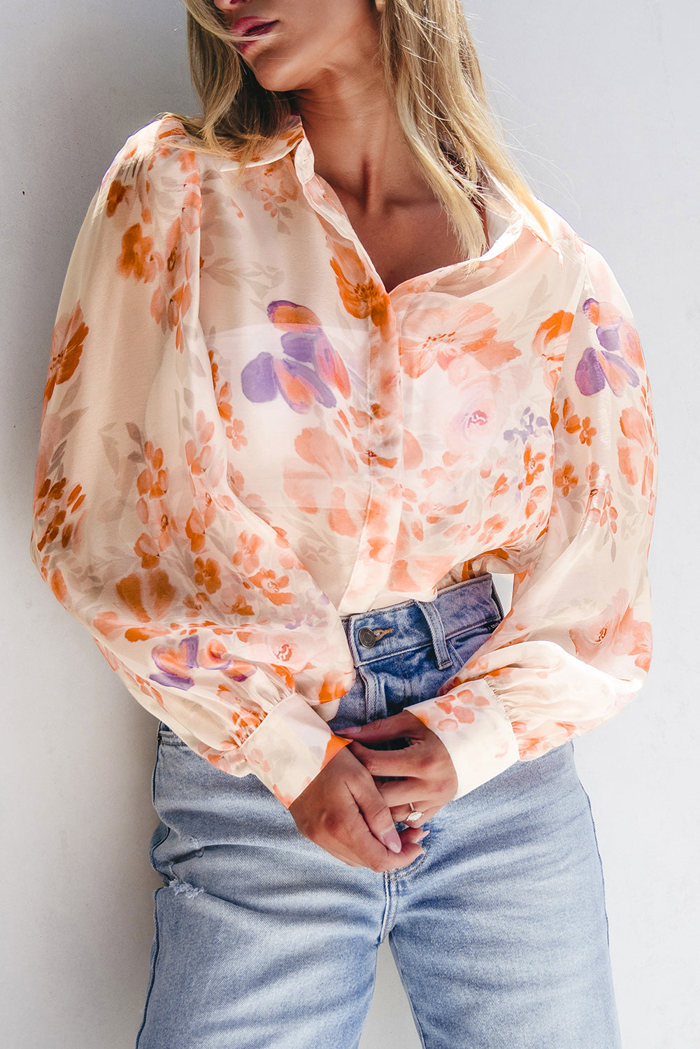 Floral Fling Balloon Sleeve Top