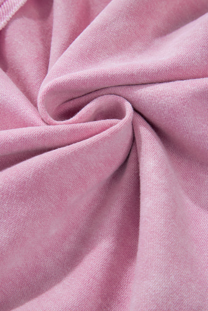 Oversized Waffle Sweatshirt (Pink)