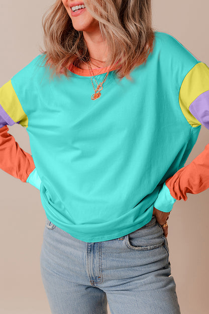 Teal Sherbet Stripe Oversized Top