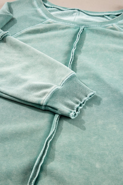 Oversized Waffle Sweatshirt (Green)