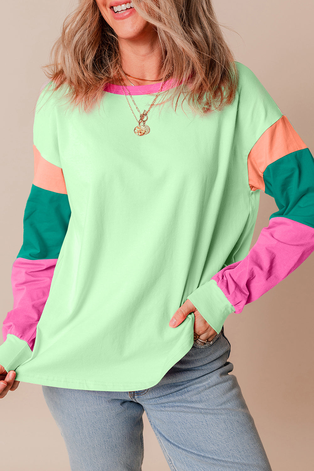 Lime Sherbet Stripe Oversized Top