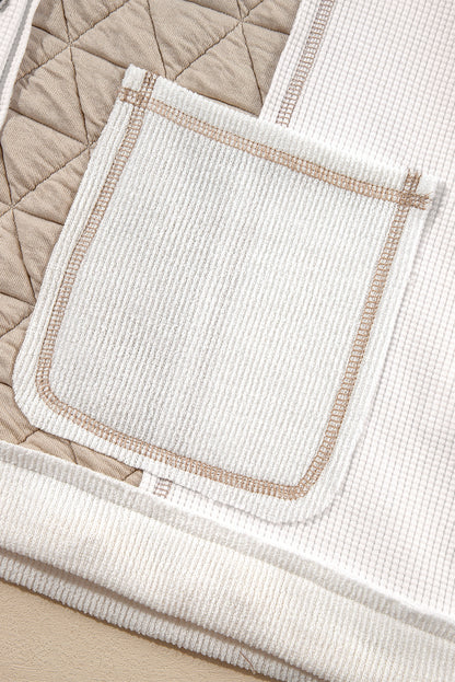 Carrie Quilt Hoodie (Ivory/Beige)