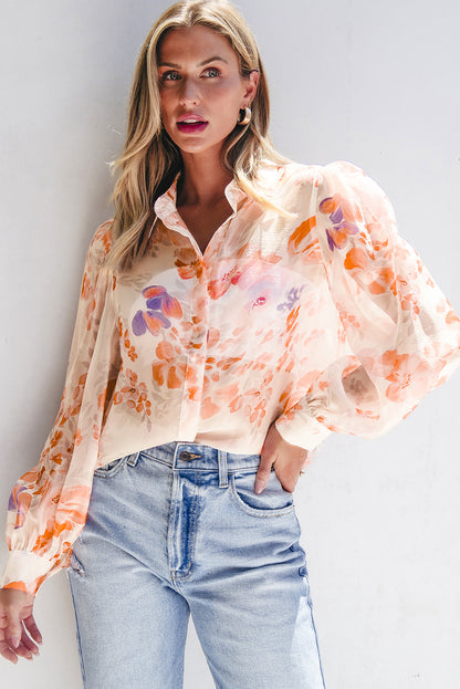 Floral Fling Balloon Sleeve Top