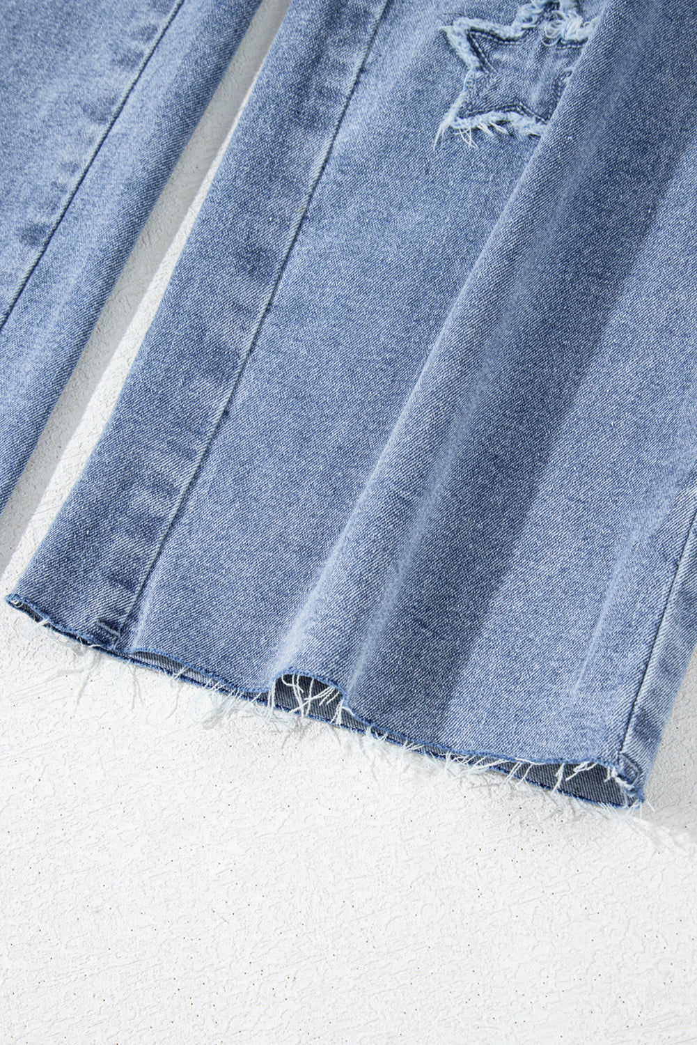 Foiled Star Patchwork Straight Leg Loose Jeans