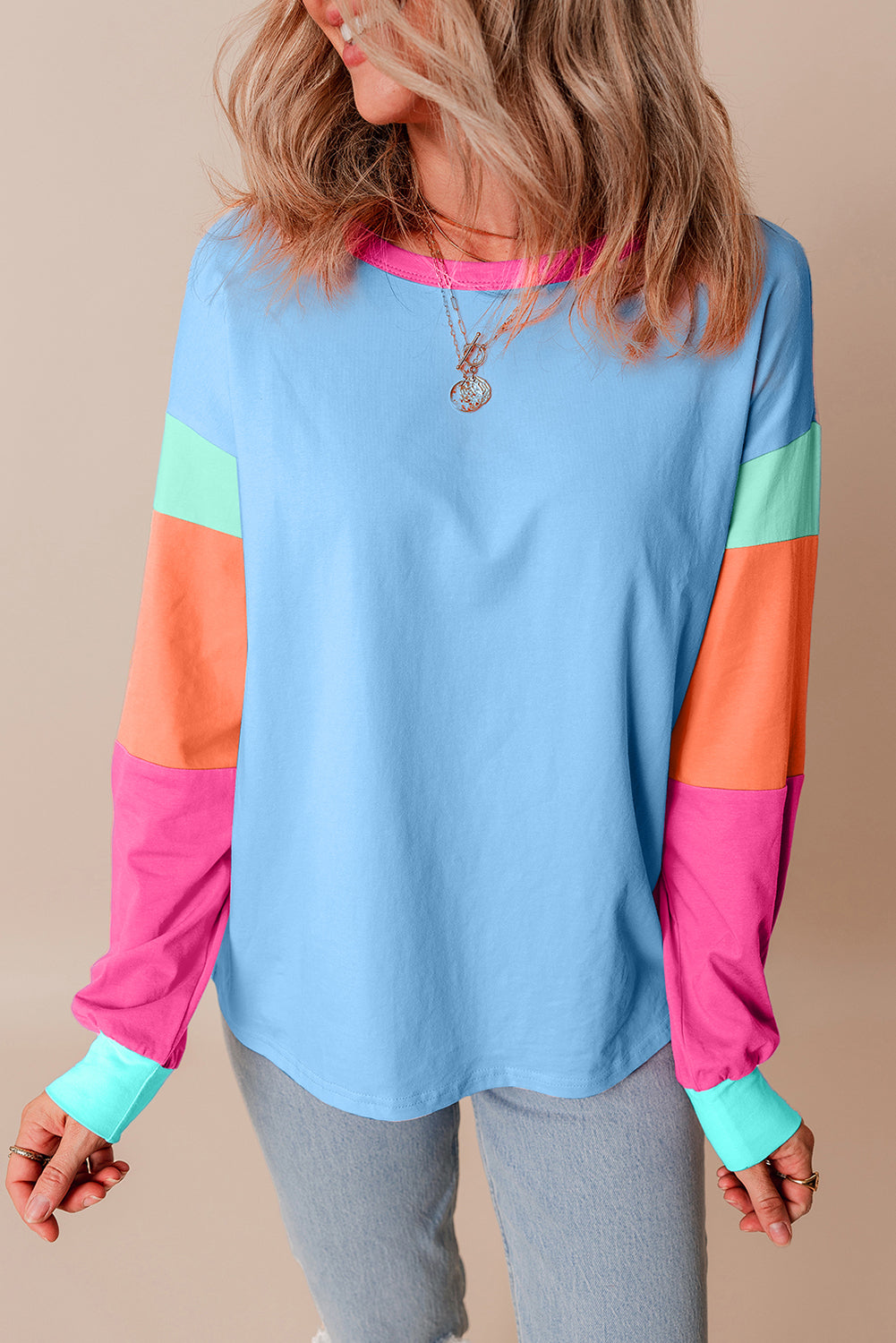 Blue Sherbet Stripe Oversized Top