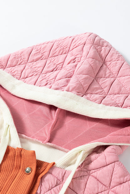 Carrie Quilt Hoodie (Pink/White)