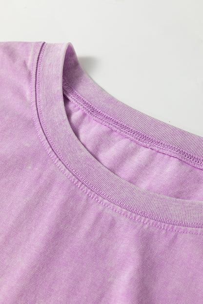 Mineral Wash Pocket Shirt Long Dress (Orchid)